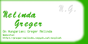 melinda greger business card